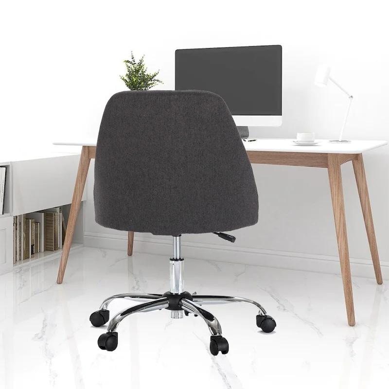 Modern Upholstered Home Office Chair Swivel Arm Desk Chair Task Chair