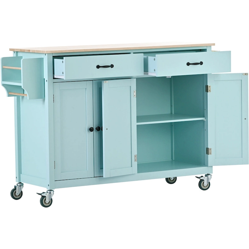 Homestyles Kitchen Island Finish with Wood Top Kitchen Cart