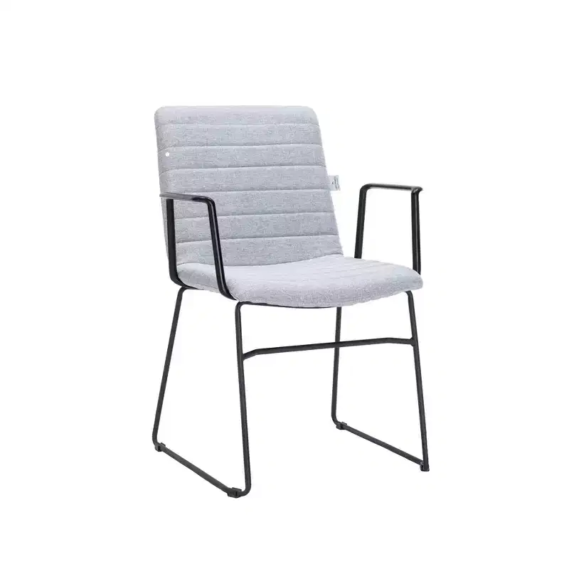 LeisureMod Ergonomic Office Chair Upholstered in Leather/Polyester with Powder-Coated Stainless Steel Frame Padded Seat and Back Zylar Collection