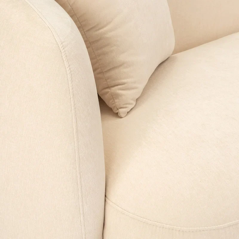 Neutral Modern 4-Seat Rectangle Curved Sofa – 117 x 49 x 31