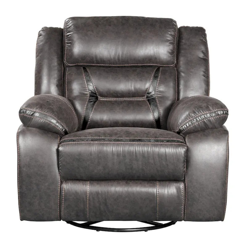 Roundhill Furniture Elkton Manual Motion Recliner, Dark Chestnut