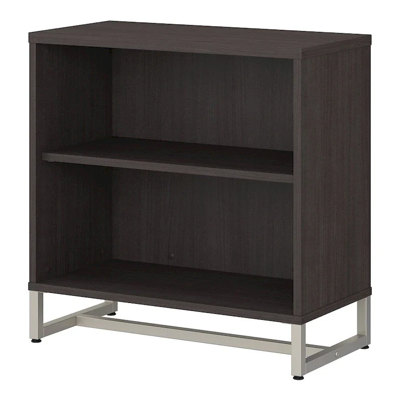 2-Shelf Bookcase Cabinet with Metal Base - Multiple Colors Available