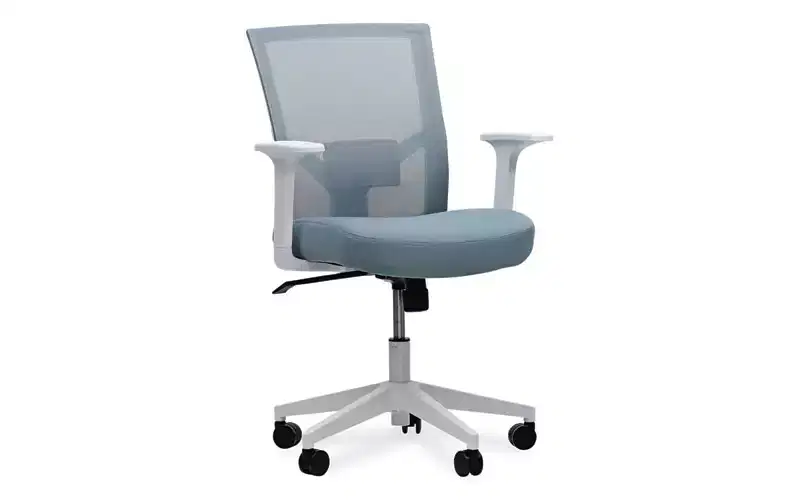 Workspace by Alera Mesh Back Fabric Task Chair, Supports Up to 275 lb, 17.32 to 21.1 Seat Height, Seafoam Blue Seat/Back