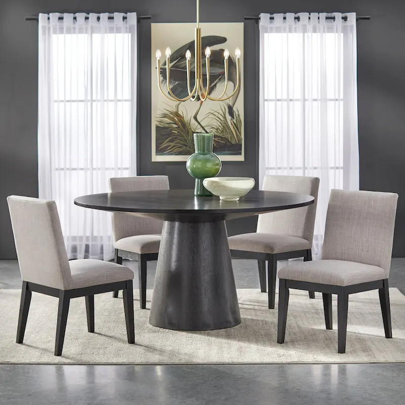 Round Pedestal Dining Table – 59-Inch, Seats 6