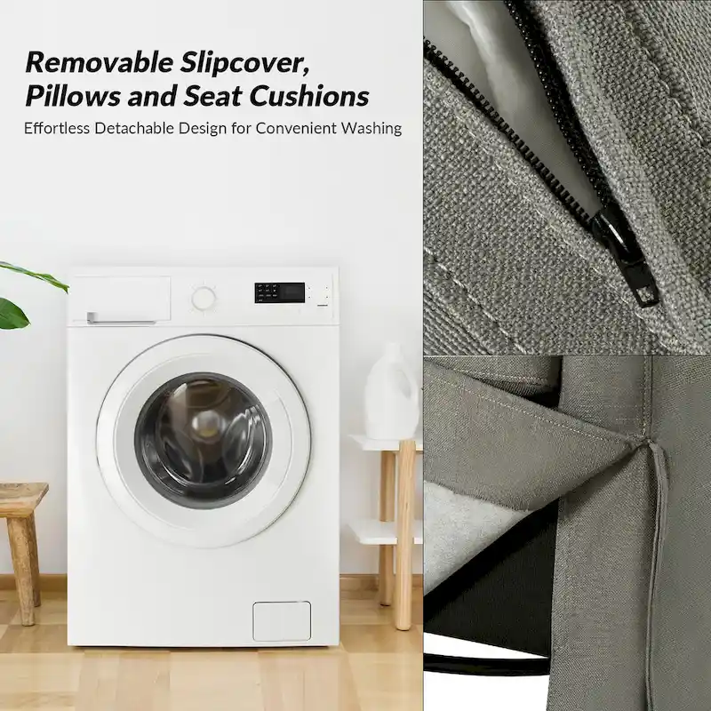 Stan Farmhouse Slipcover Rocking Swivel Chair by HULALA HOME