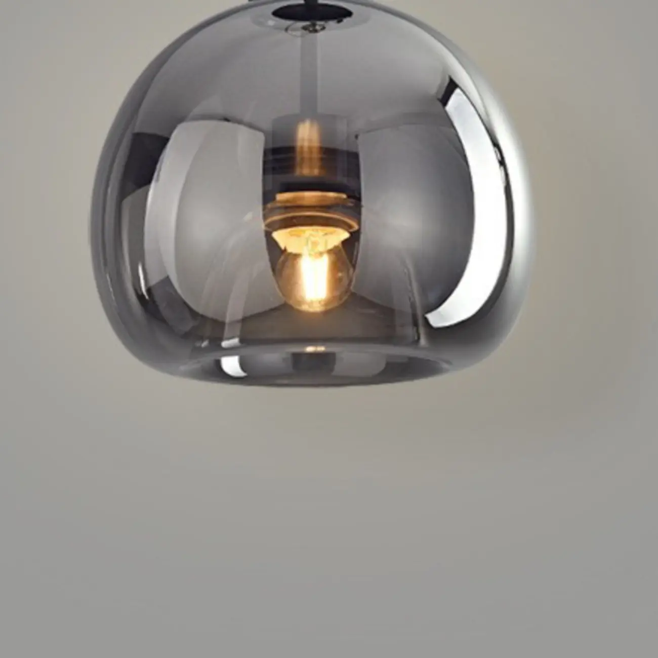 Modern Mini Clear Smoke Glass Dome Semi Flush Ceiling Light