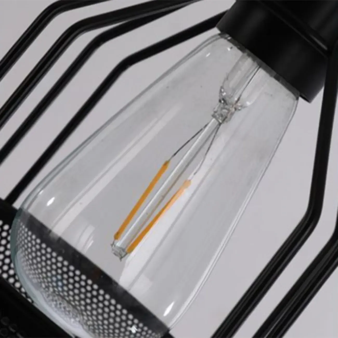 Industrial 4-Light Black Metal Bottle Pendant Light