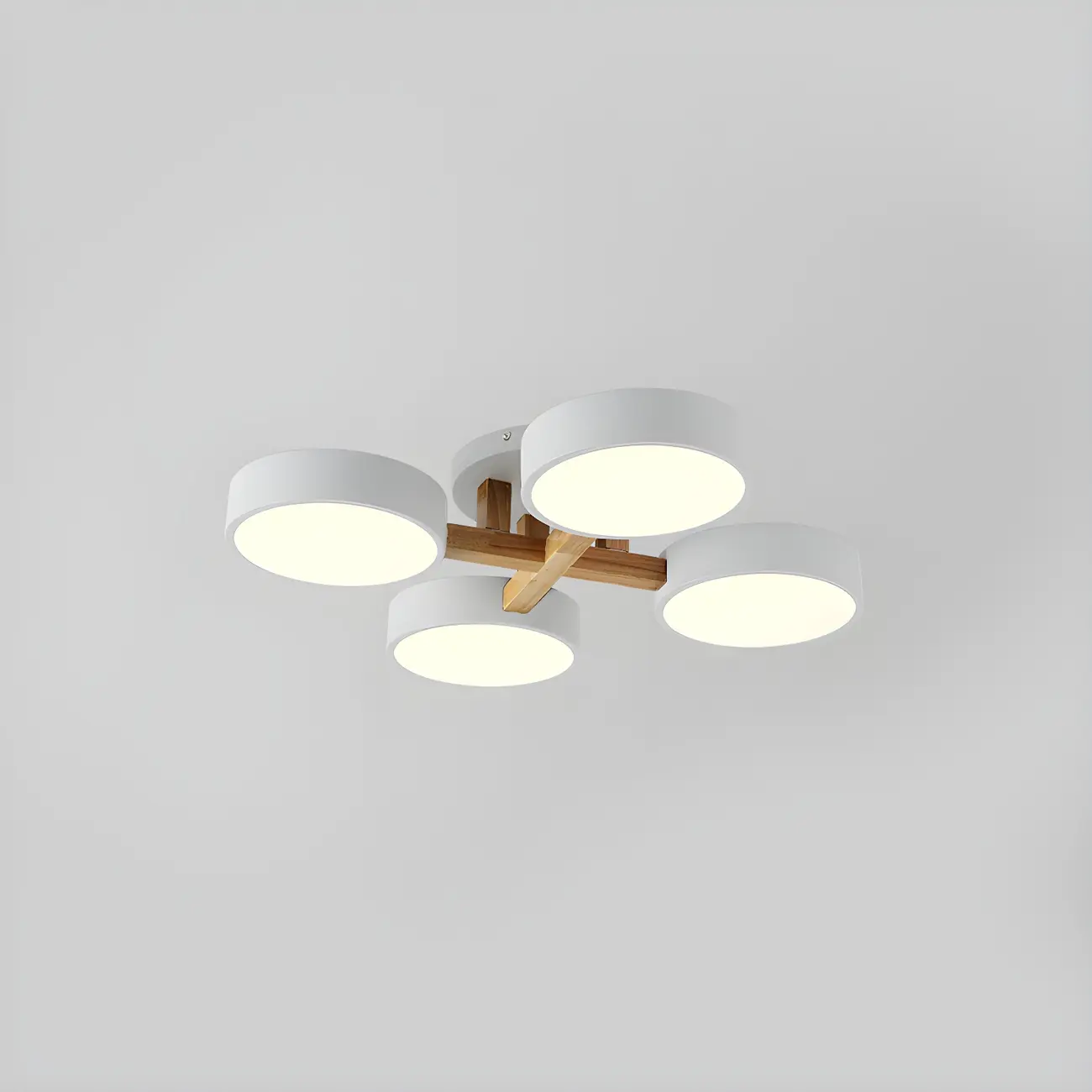 Green Drum Shade Semi Flush Ceiling Light 3-Gear Dimming