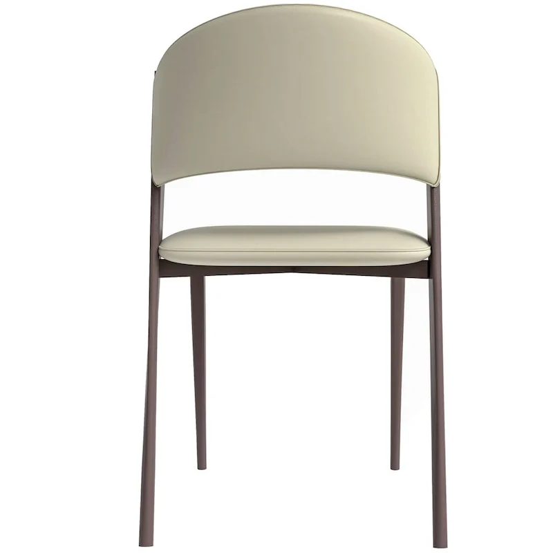 Dining Chair - Black Leather - Metal Legs