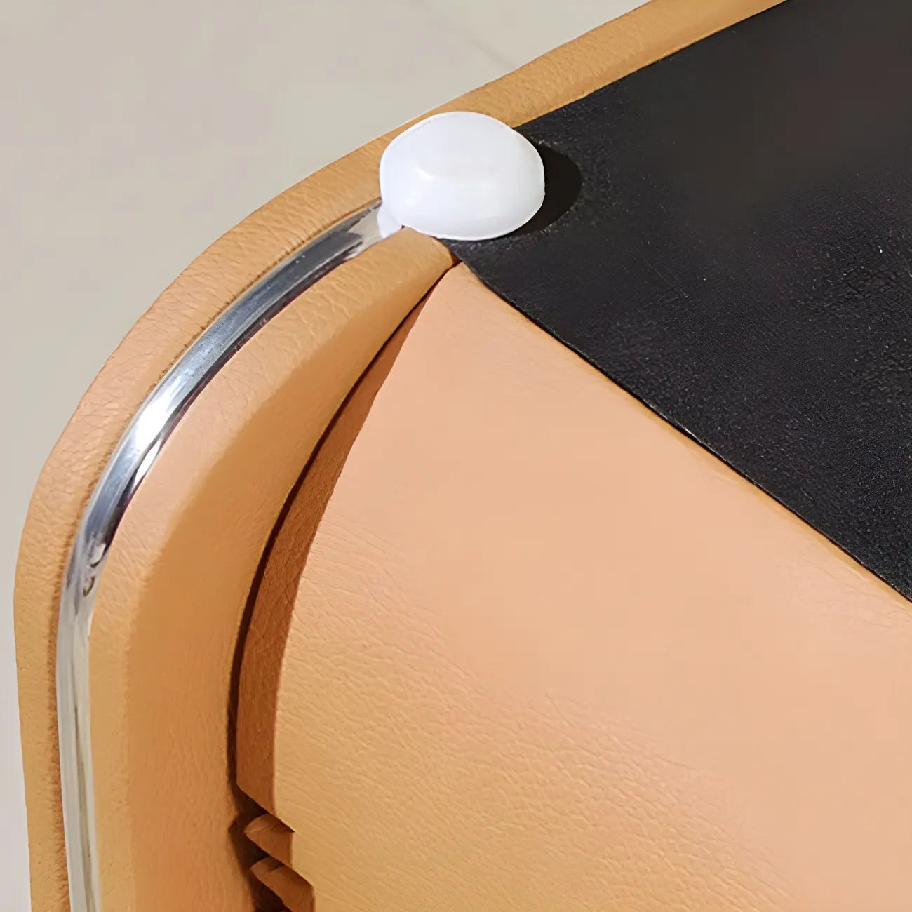 Stylish Narrow Faux Leather Bedside Table with 2 Drawers