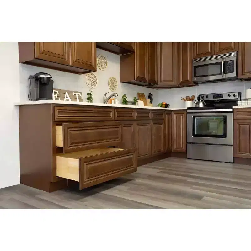 CASAINC 18 in. W x 24 in. D x 34.5 in. H Base Kitchen Cabinet with 3 Soft-Close Drawers  RTA Plywood Cabinets