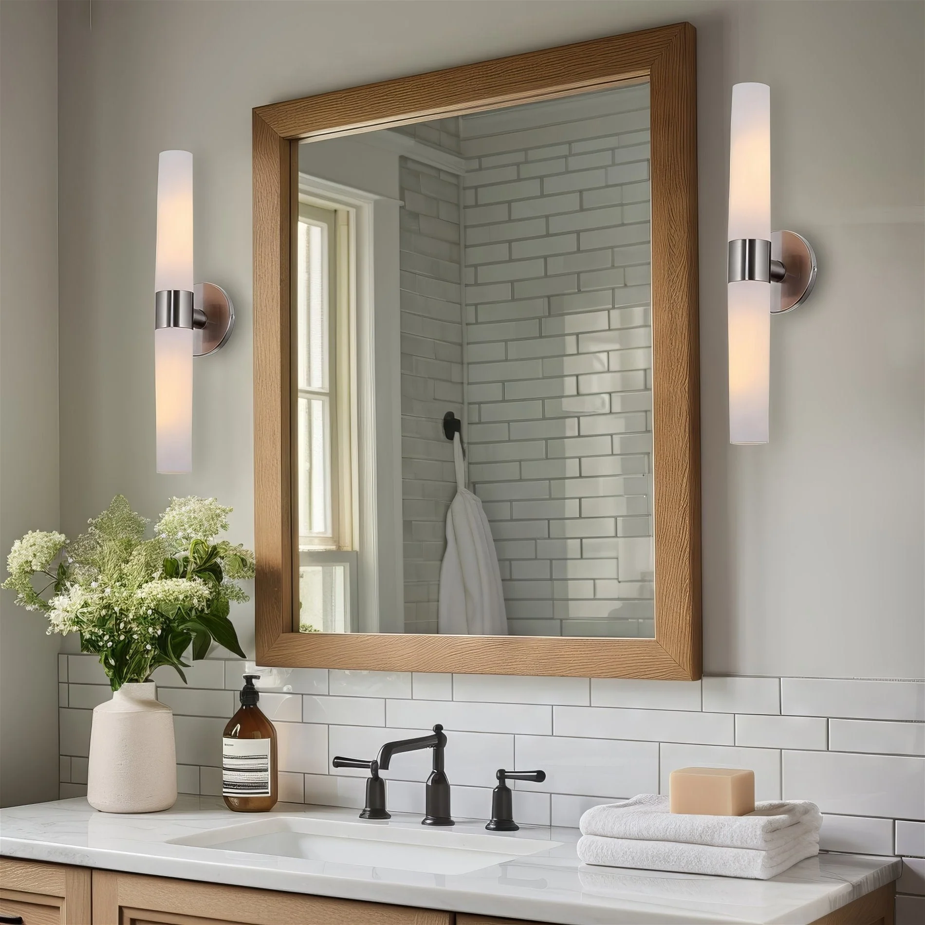 Duo 21 Modern Bathroom / Vanity Wall Sconce