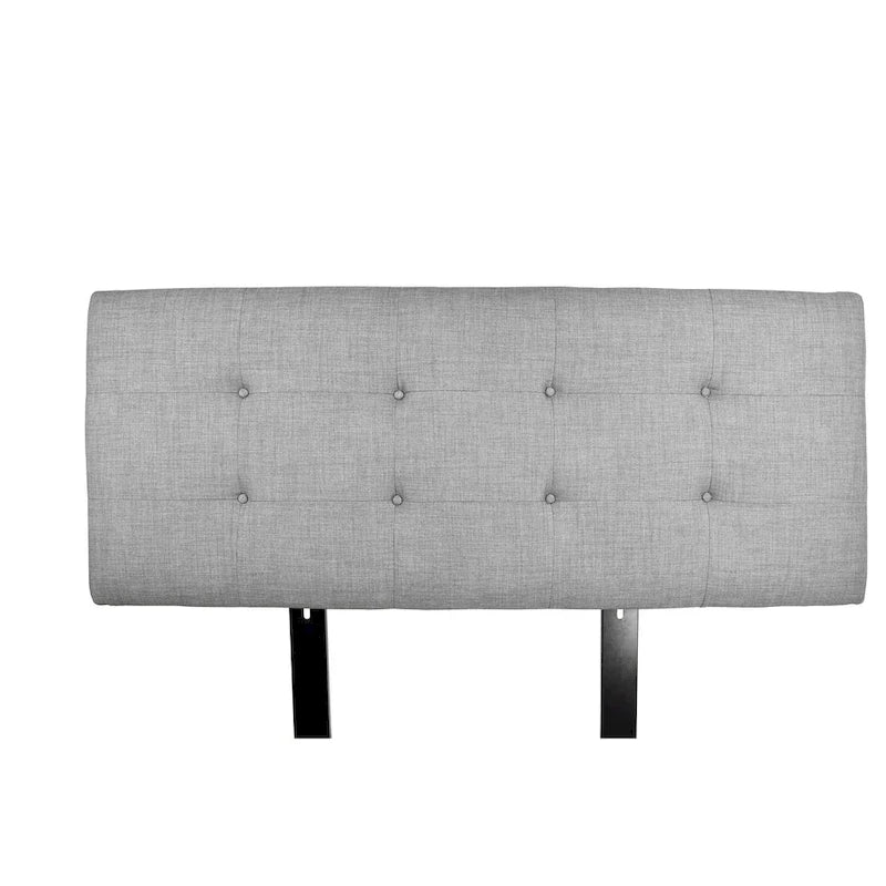 MJL Furniture Ali Button Tufted Dark Grey Upholstered Headboard