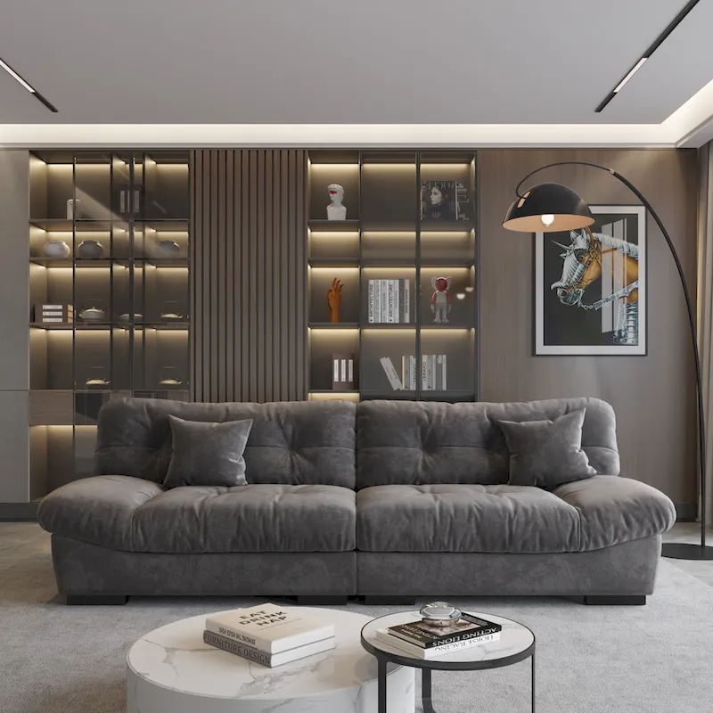 105  Minimalism Cloud Sofa Loveseat with Two Pillow