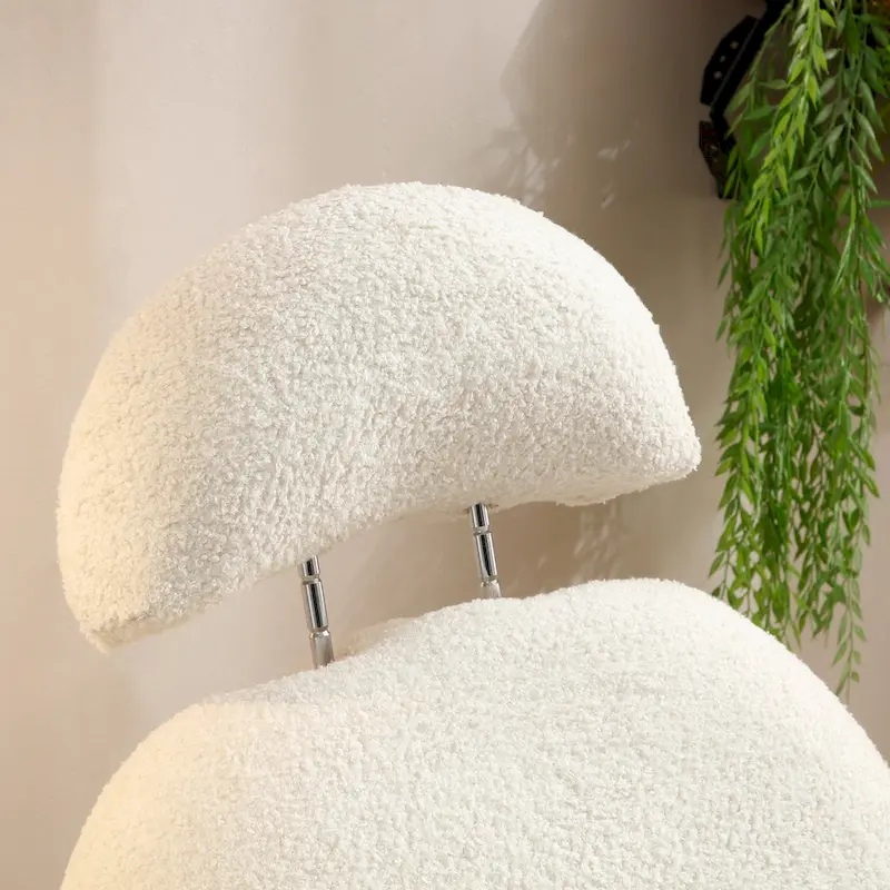 Modern Sherpa Fabric Nursery Rocking Chair