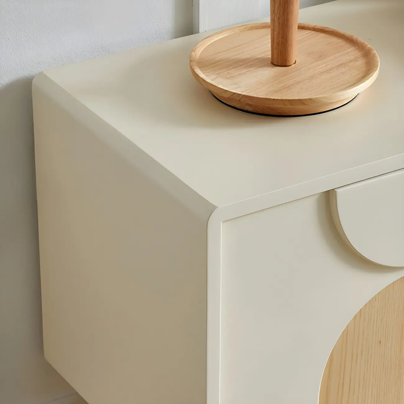 79 White Modern Acrylic Arch Panel Cable Management TV Stand