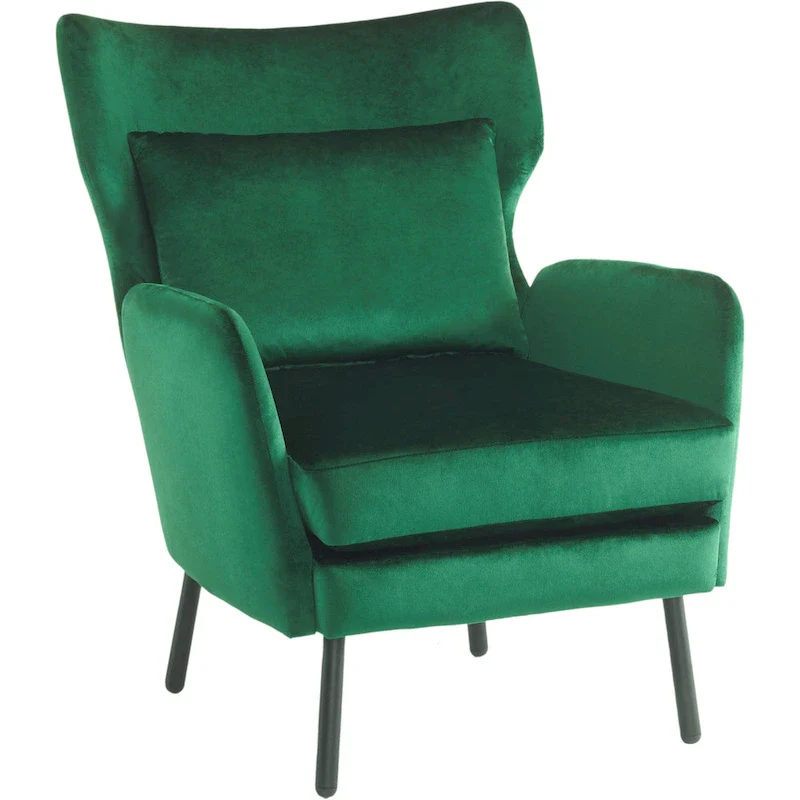 Stylish Wing Back Velvet Accent Chair by Christopher Knight Home