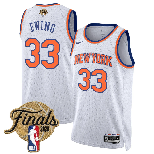 New York Knicks Unisex 2026 Finals Champions Patrick Ewing 33 Swingman Jersey - White - Association Edition