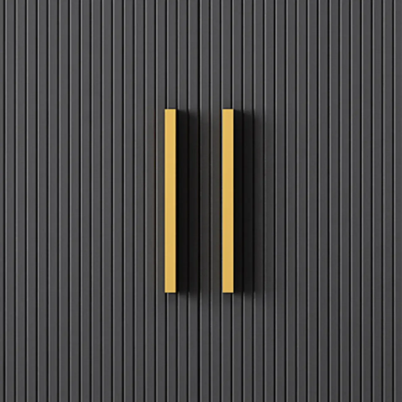 Glam Grey Wooden Sideboard with Cabinets