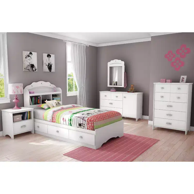 HomeStockTiara Bookcase Headboard Pure White Glam Style 111777