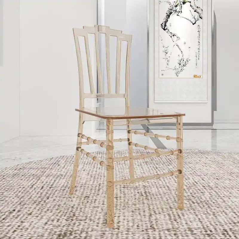 Synth Modern Acrylic Dining Side Chair with Windsor Back Design by LeisureMod