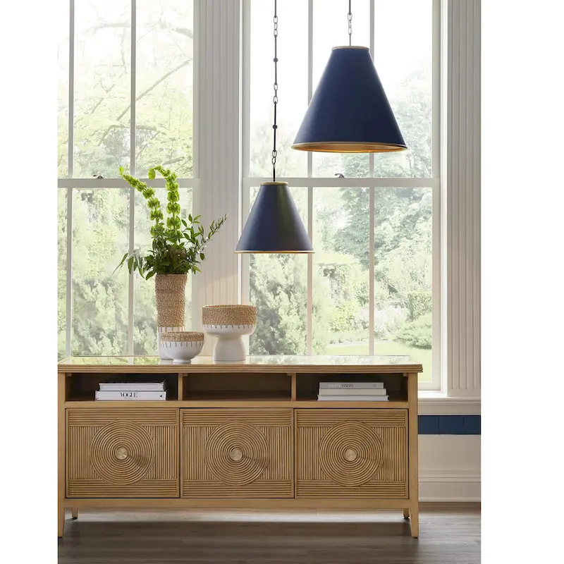 Currey & Company Pierrepont Small Blue Pendant - 18 h x 16 dia