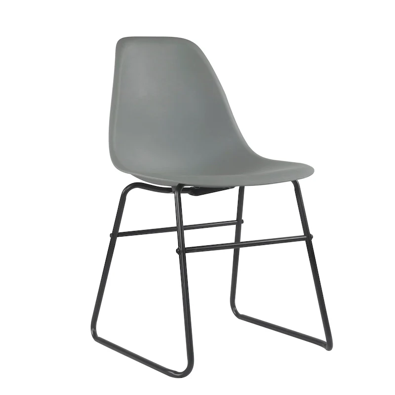 Modern Armless Dining Chairs w/ Iron Legs (Set of 2)