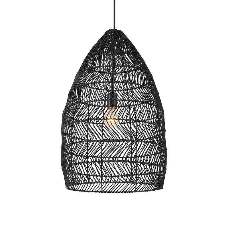 Uttermost 21588 Nandi 15  Wide Pendant with Rattan Shade