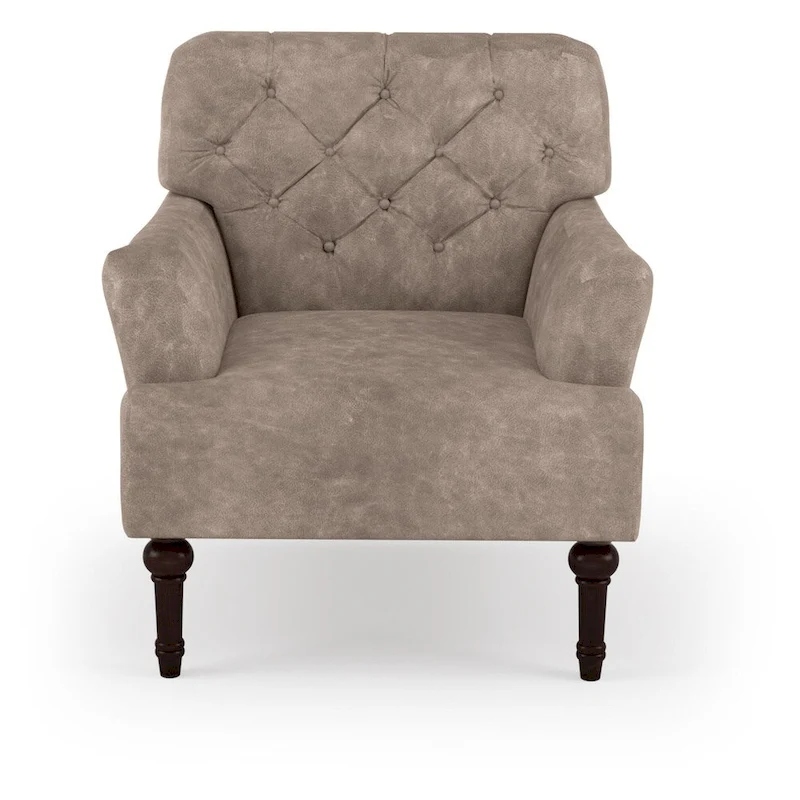 Purani Transitional Vinyl Tufted Wide Accent Chair with T-cushion by Furniture of America