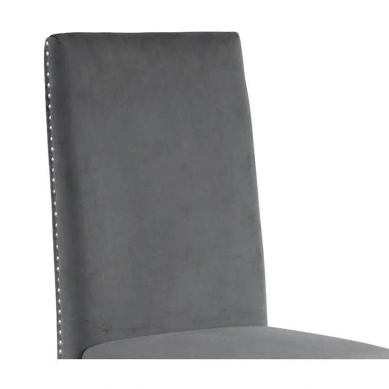 Best Quality Furniture Dining Chair includes Pleated Back, Nailhead-Trimmed, Chrome-Legged Chair (Set of 2)