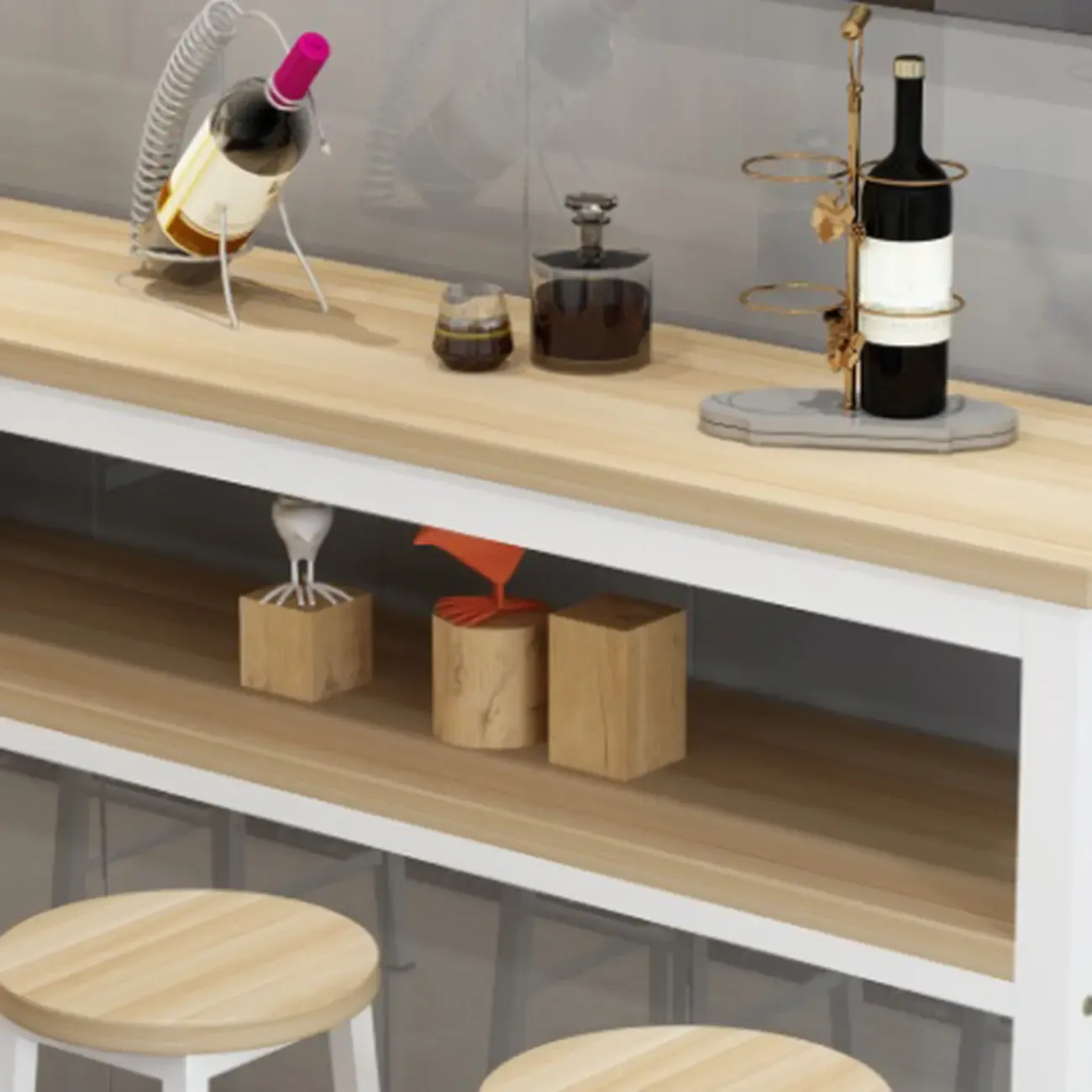 Modern Reddish Engineered Wood Bar Tables