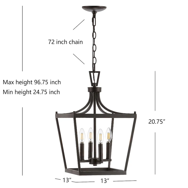 SAFAVIEH Lighting Olgica 4-light Pendant - 13 x13 x24.75-96.75  - 13Wx13Dx97H