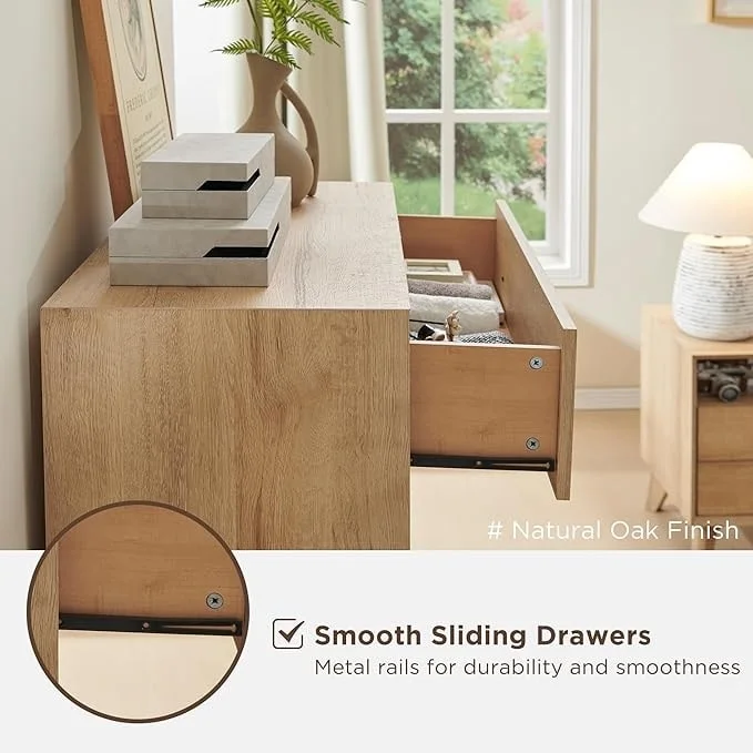 White / Espresso / Cherry / Oak Mid-Century 5-Drawer Dresser, Single-User