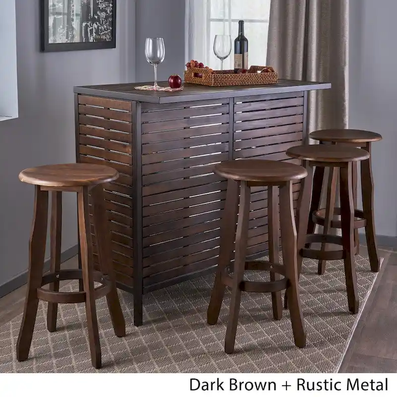 Samala 5-Piece Acacia Wood Bar Set by Christopher Knight Home