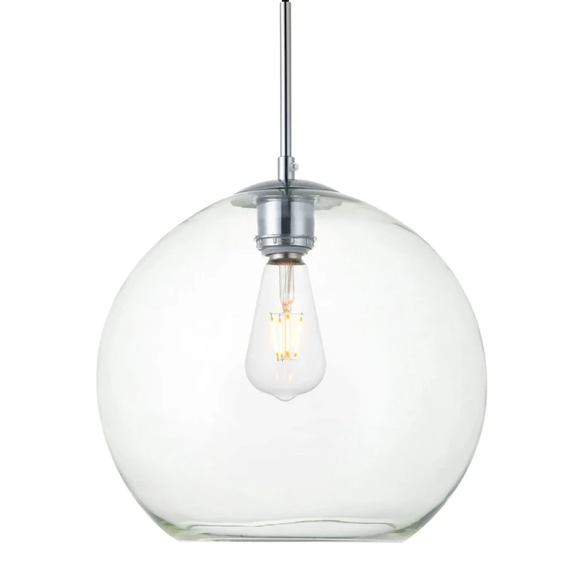 Elegant Lighting Baxter 12  Wide Single Light Pendant with Clear Glass
