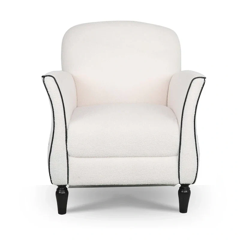 Upholstered Accent Chair with Wood Legs
