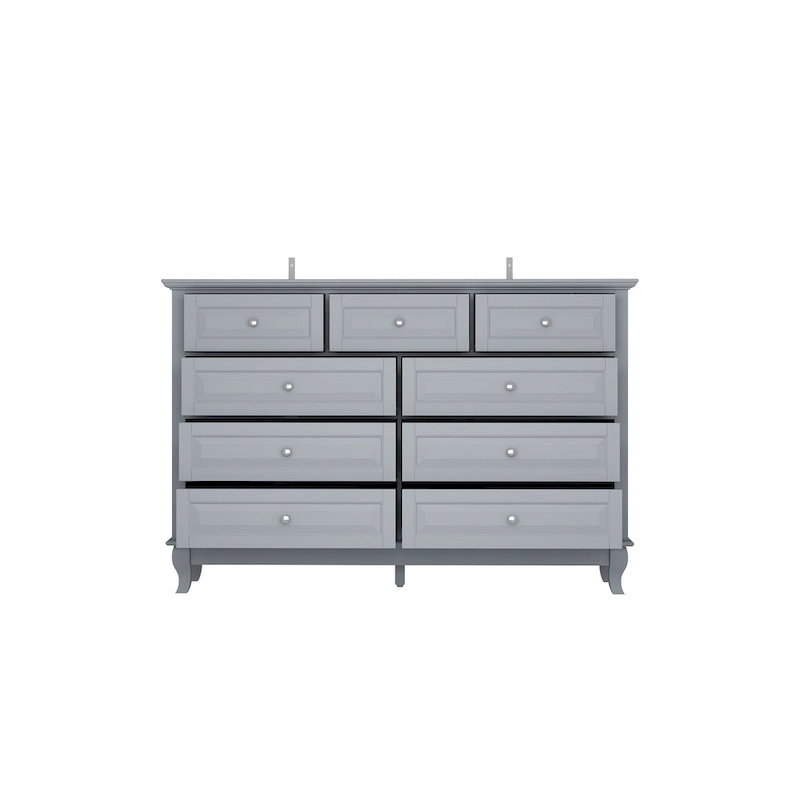 55.1W 9-Drawer Dresser: Spacious and Sleek Design Chest Lacquer