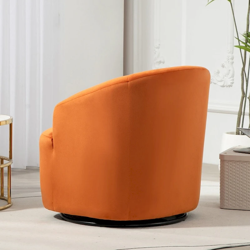 US Pride Furniture Accent Chair with Barrel-shaped Design and 360 Degree Swivel Feature