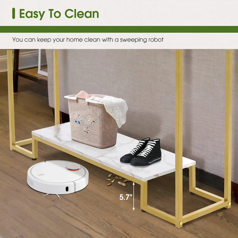 MCombo Console Table with Drawers, Marble and Gold Legs