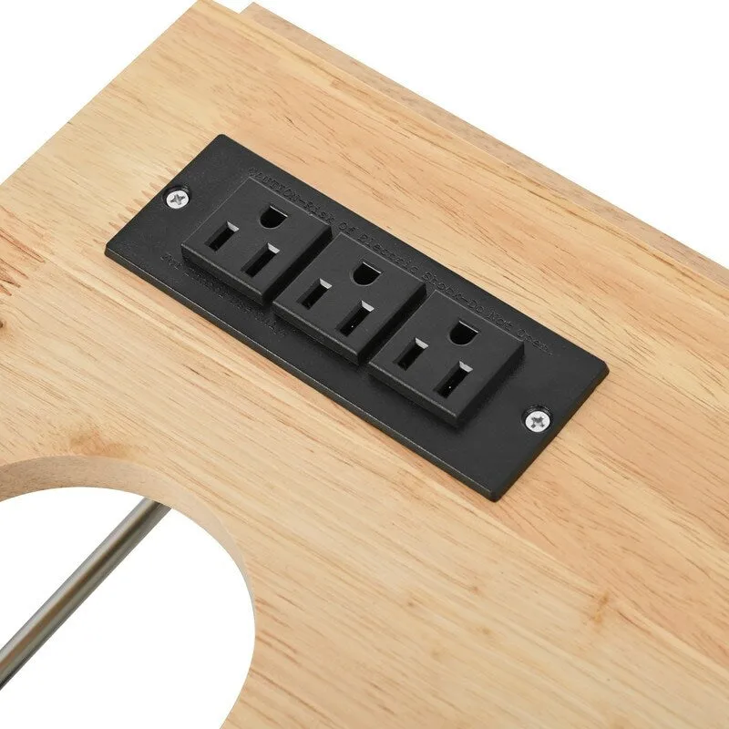 Drop Leaf Rubber Wood Kitchen Island with Power Outlet,Wine Rack