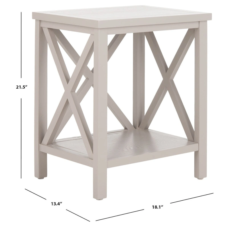SAFAVIEH Yasumi White Cross Back End Table - 18.1 x 13.4 x 21.5 - 18Wx13Dx22H