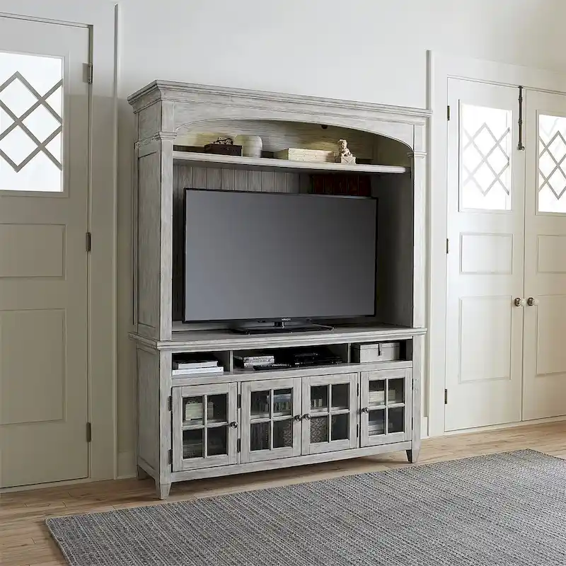 Heartland Antique White Tobacco Entertainment Center