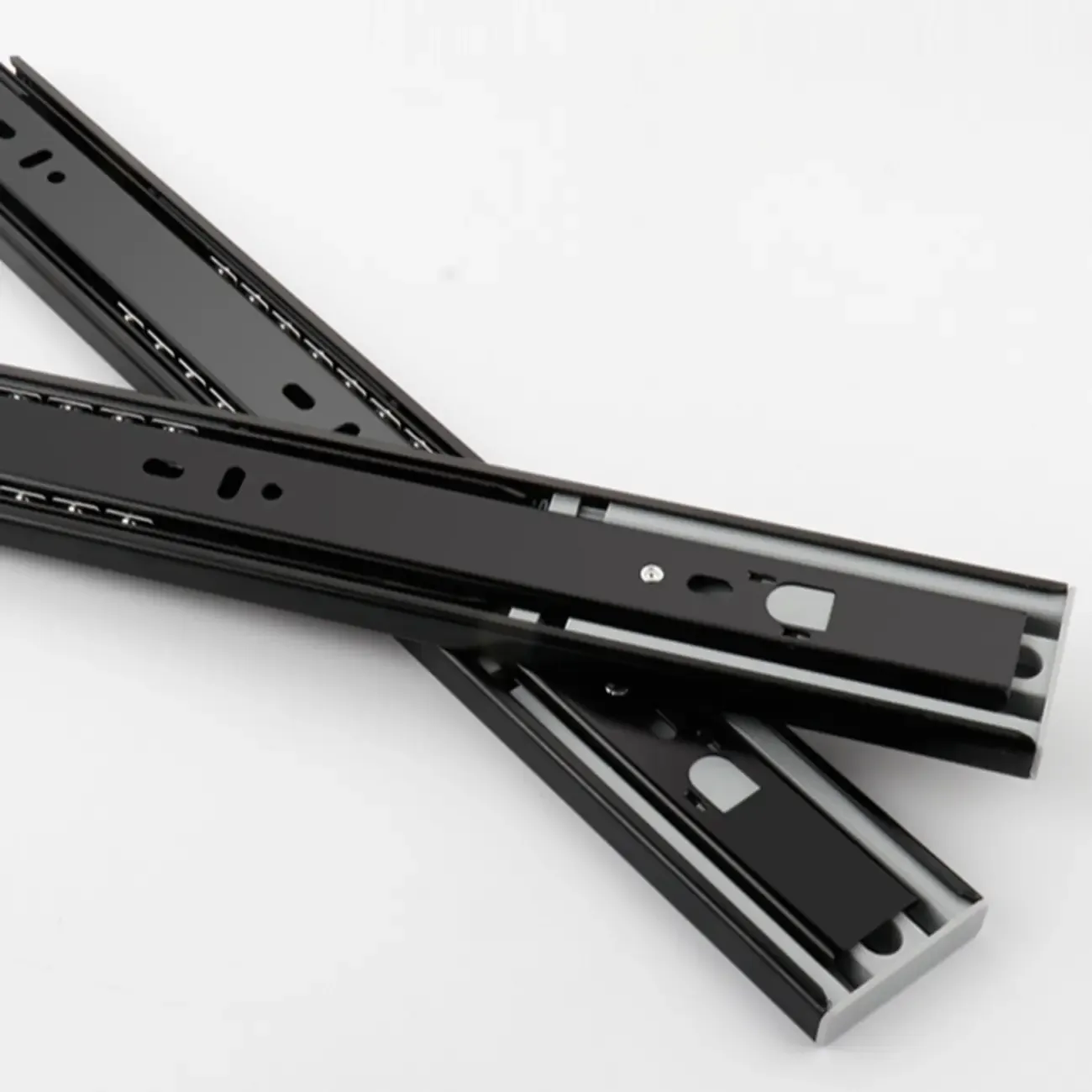 Narrow Rectangle Walnut Wood Side Table with Drawers