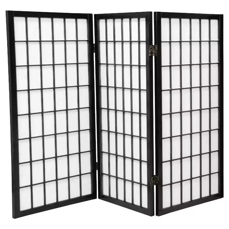 3 ft. Tall Window Pane Shoji Screen (3 Panels) - Oriental Furniture