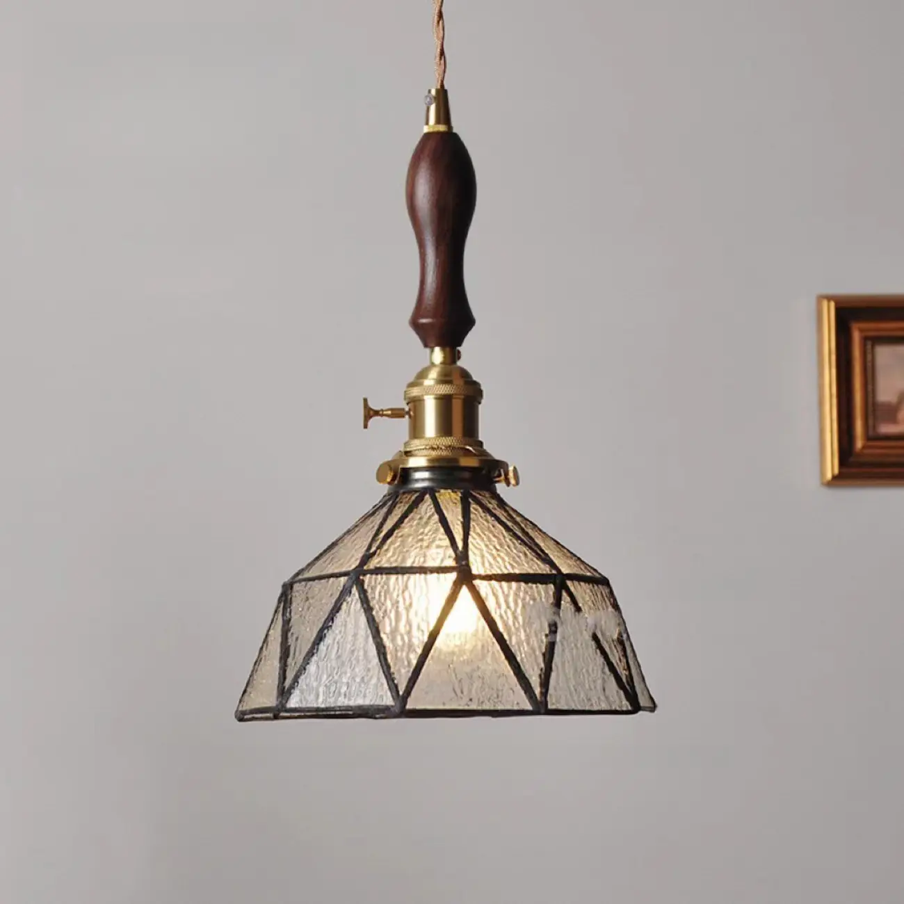 Modern Geometric Glass LED Hanging Pendant Light