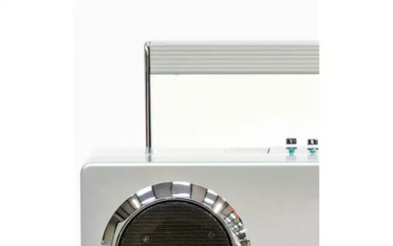 GPO Retro GPOMANSL Manhattan Boombox Stereo Bluetooth Speaker - Silver