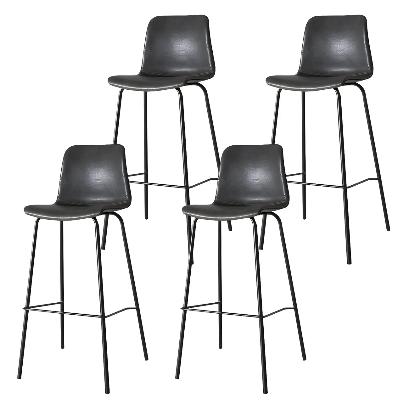 Brown Saddle Metal Frame Leather Counter Stools with Backs