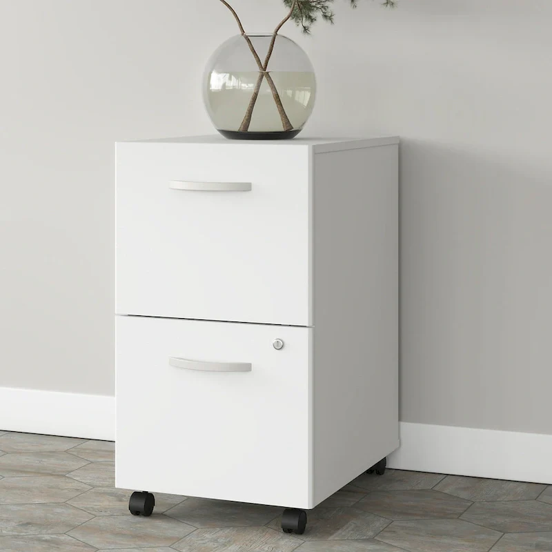 2 Drawer Mobile File Cabinet with Lock and Casters