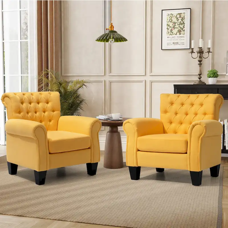 Accent Club Chair with Arms and Padded Seat