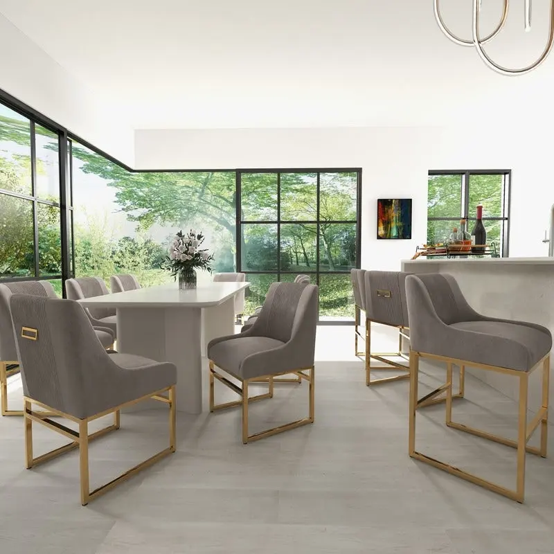 SEYNAR Contempoary Velvet Dining Chair with Metal Frame Legs, set of 4